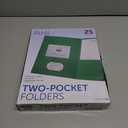 FILE-EZ Two-Pocket Folders, Green, 25-Pack, Textured Paper, Letter Size (EZ-32560)