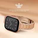Wearlizer Slim Metal Band Compatible with Apple Watch Bands for Women 40/38/41/42/44/45/46/49mm, Dressy Stainless Steel Strap Gold Silver Bracelet for iWatch Series 11 10 9 8 7 6 5 4 SE/Ultra 3 2 1