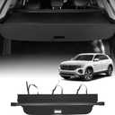 Powerty Retractable Cargo Cover for 2018-2024 VW Atlas(NOT for Cross Sport), Canvas Texture Trunk Cover Privacy Screen Rear Security Shade for Volkswagen Atlas Accessories(with Extented Cover)