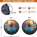 10 x Dragonfly Ornaments, 2D Flat Printed Christmas Ornaments Dragonfly Decor for Home, Dragonfly Christmas Tree Ornaments, Round Dragonfly Ornaments for Dragonfly Lover 3.5 Inches