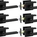 goldenwarm Matte Black Passage Door Handles, Zinc Alloy Heavy Duty Black Closet Door Handles, Hall and Closet Lever Door Handle for Hallways (6 Pack)