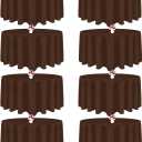 8 Packs 120 Inch Brown Round Tablecloth in Diameter, Washable Polyester Fabric Tablecloths, Wrinkle Resistant Table Cloth for Wedding Party Banquet Dining