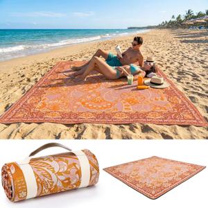 Mindsoft Boho Picnic Blankets 80''x 80'' Extra Large Beach Blanket Waterproof Sandproof Foldable Machine Washable Vintage Grass Lawn Park Mat for Family Camping Party Music Festival