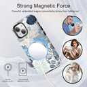 Compatible for iPhone 16 Pro Max Case Compatible with MagSafe [6ft Drop Tested] Rugged Shockproof Protective Phone Case for Women Men Summer Coastal Sea Shell Ocean Collage Blue Aesthetic Design