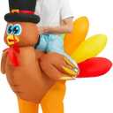KOOY Thanksgiving Inflatable Turkey Costume for Adult, Thanksgiving Party Funny Turkey Suit Blow up Trukey Costumes, Christmas Costume
