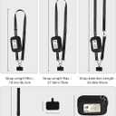 Clip and Go Strap for Phone with Wallet Crossbody, Phone Lanyard Detachable Zippered Pouch, RFID ID Window & Card Slots (Black)