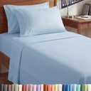 Twin XL 4 Piece Sheet Set - Comfy Breathable & Cooling - Hotel Luxury Bedding for Women, Men, Kids, Teens & Children - 1 Flat & 1 Fitted Sheet & 2 Pillowcases w/ Deep Pockets - Wrinkle Free - Sky Blue