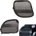 Motorcycle Front Speaker Grills Cover with Tri-Line Trim for Harley Road Glide CVO FLTRXS FLTRU FLTRX (2015 2016 2017 2018 2019 2020 2021 2022 2023) (Set of 2 Black)