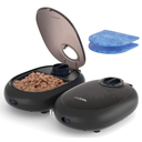 WOPET Automatic Pet Feeder for Cats & Small Dogs, Wet & Dry Food, 48H Timer with Ice Pack, Dishwasher Safe Tray, 1.5 Cup Portion Control, Black