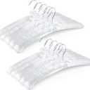 Amber Home 10 Pack 17 Inch Large White Satin Padded Hangers for Women Clothing, Anti Slip Cushioned Hangers for Sweaters, Wedding, Delicate Cashmere