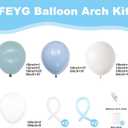 Dusty Blue Balloon Arch Kit, Dusty Blue and White Balloon Arch Garland Kit Light Blue Macaron Blue White Pearl Balloons for Boys Wedding Birthday Baby Shower Gender Reveal Decorations