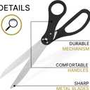 Giant Ribbon Cutting Ceremony Kit - Big 25 Inch Black Grand Opening Scissors and Red Satin Ribbon for Special Events Business Openings and Inaugurations