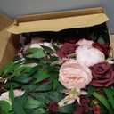 Floroom Arch Flowers with Drapes Kit (Pack of 4) - 2pcs Artificial Burgundy & Blush Floral Swag Arrangement with 2pcs Draping Fabric for Wedding Ceremony Arbor and Reception Backdrop Decoration