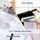 42" Large Steam Iron Press with LED Touch Screen, 1800W Steam Press with 5 Fabric Settings Language Conversion and Voice Prompts, Iron Press with Spray Bottle and Press Pad for Home Business