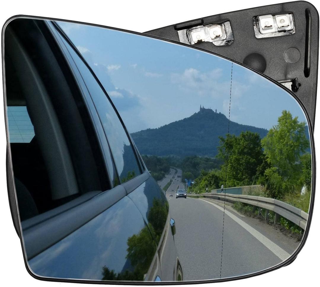 AUTOXBERT Mirror Glass Replacement Passenger Right Side Mirror Heated with Backing Plate Compatible with BMW X5 X6 2007 2008 2009 2010 2011 2012 2013 2014