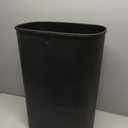 BestOffice | 13 Gallon Plastic Trash Can with Lid | Dark Black | Automatic Touchless Garbage Can | Odor Control | Modern Oval Design | Easy to Clean | Fits Any Kitchen, Bathroom, Office or Home