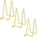 Plate Holder Easel Display Stand - 8 inch Metal Plate Stands for Display - Tabletop Picture Stand - Gold Iron Easels for Display Pictures | Photo Frames | Book | Decorative Plates | Plaque - 3 Pack