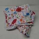 misaya Rectangle Vinyl Tablecloth, Fitted Table Cover, 100% Waterproof, Elastic Edge, Flannel Backing, Plastic Table Cloth Fit 6 Foot Folding Tables for Picnic, Camping, Outdoor (Flowers, 30x72 inch) (Off White)