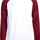 TOP PRO Men's Full Length Sleeve Raglan Cotton Baseball Tee Shirt Size 3XL