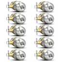 Plustool 10 Pack Brushed Nickel Door Knobs,Privacy Door Knob with Lock, Interior Doorknobs Silver, Keyless Door Locks Set for Bedrooms Bathrooms, Reversible for Left/Right Door Handle