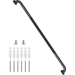 48 Inch Anti Slip Shower Grab Bar, Munzong Bathroom Grab Bar for Showers, Black Knurled Handicap Balance Bar,Safety Hand Rail Support Elderly Senior Assist Bath Handle