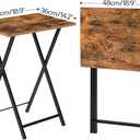 HOOBRO Folding TV Table, TV Tray, Stable Snack Table for Small Space, Portable Sofaside Desk, Easy Assembly and Storage, Ideal for Snacks and Meals in Living Room, Rustic Brown and Black BF15BZ01