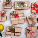 8 Pcs Artificial Christmas Floral Picks, Faux Pine Sprays with Red Berries, Holly Leaves & Pinecones, Greenery for DIY Crafts, Garland, Wreath, Xmas Tree Decor