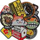 10PCS Funny Patches with Hook and Loop, Embroidered Morale Patch for Backpacks, Tactical Bag, Vests, Hats(Style-1) (VEL-04)