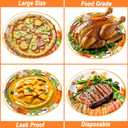 100Pcs Thanksgiving Oval Paper Plates and Napkins Set, 10" x 12" Party Plates,Large Disposable Dinner Plates for Fall Party and Thanksgiving Day