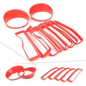 Red Auto Front Grill Insert Headlight Bezel Trim Covers Fit for Jeep for Wrangler JL