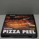 Mooues Pizza Peel Aluminum Pizza Spatula, Metal Pizza Paddle(14inx 16in) with Rocker Cutter Foldable Wood Handle, [Storage bag included], for Family Pizza Oven Baking Pizza, Dough, Bread & Pastry