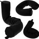 Dot&Dot Twist Memory Foam Travel Pillow for Airplanes - Travel Neck Pillow for Sleeping - Airplane Pillow for Neck Support, Chin, Lumbar and Leg - Adjustable, Bendable Neck Roll Pillow (Onyx)