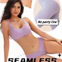 6 pack Seamless Underwear for Women Sexy Low Rise Hipster Wave Edge No Show Bikini Panties Womens Cheeky, S