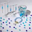 XSEINO About 1200PCS 6mm Glass Beads Bracelet Making Kit,24 Assorted Dreamy Blue Ocean Series Colorful Crystal Beads for Bracelet and Jewelry Making and DIY Crafts,Friendship Bracelets