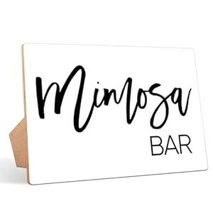 Wedding Table Sign, Mimosa Bar, Wooden Sign With Stand, Minimalist Favor, Bridal Shower, Reception, Event Party Supplies