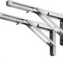 Jolitac Folding Shelf Brackets 20, Max. Load 500 lbs, Heavy Duty Brackets Stainless Steel Wall Mounted Shelf Collapsible Bracket, Folding Bench, Work Table Arm Rack (20 inch, Silver)