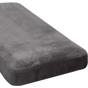 H.VERSAILTEX Velvet Stretch Individual Chaise Cover Sectional Couch Covers for L Shaped Sofa Both Left/Right Furniture Protector Seat Cushion Sofa Cover (1 Piece Chaise Cover, Grey)