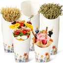 Tioncy 250 Pcs Charcuterie Cups with Cocktail Picks Sets, Bridal Shower Decoration 50 Charcuterie Cups with 200 Sticks for Wedding Baby Shower Floral Boho Witch Party Decorations(Colorful,Wildflower)