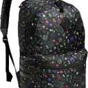 adidas 3-Stripe Classic Backpack for Men and Women, Bag with Laptop Sleeve, Meadow Floral Black/Black/White/5.0, One Size
