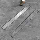 Shower Drain Offset Outlet for Bathroom: 24-Inch Brushed Nickel Linear Shower Drain with Removable Tile Insert Grate - 304 Stainless Steel Shower Floor Drain Side Outlet with Hair Catcher