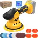 Cordless Car Buffer Polisher Kit for Dewalt 20V Battery(NO Battery),6 In Brushless Dual Action Random Polishing Machine , 8 Variable Speed 5500RPM, Orbital Polisher for Car Detailing,14Pcs Accessories