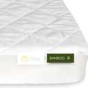 Waterproof Mini Crib Mattress Protector | Bamboo Viscose Made Ultra-Soft Quilted Mattress Cover, 1-Pack