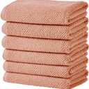Great Bay Home Pink Hand Towels - 100% Cotton 6 Pack 26x16 Hand Towel Set - Absorbent, Quick-Drying, Durable Towels for Handroom Decor - Low-Twist, Two-Ply Fibers (Dusty Rose)