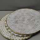 Briful 12" Wall Décor Pack of 3 Metal White Washed Starbursts Radial Plate Wall Art Modern Accent Hanging Wall Decorations For Home Office Bedroom Or Living Room Wall Sculptures