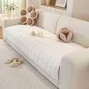 Couch Cover for Dogs Washable, Pet Couch Covers for Sofa, Soft Fuzzy Sectional Sofa Cover L Shape, Thick Couch Protector Pet Friendly, Paw Cart Dog Mat for Couches and Sofas (35.4" x 63", White)