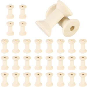 uxcell 30 Pcs Wooden Spool for Craft, 2"/50 mm Wooden Empty Spools Unfinished Wooden Ribbon Spools for Art, Thread Twine Ribbon, DIY Crafts Home Decor (Wooden)