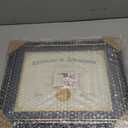 ELSKER&HOME 8.5x11 Document Frame - Matte Reddish Brown Wood Color Frame - Made for Certificates Sized 8.5x11 Inch with Mat and 11x14 Inch Without Mat (Double Mat, Navy with Golden Rim)