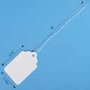 500 White Merchandise Tags #8 with String Attached 2 3/4 x 1 11/16 Paper Pre-Strung Marking Tags with 6 String for Pricing and Labeling