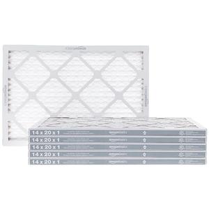 Amazon Basics 14x20x1 Air Filter, MERV 8 AC Furnace Filters, Allergen Control , Electrostatic, Removes Dust Pollen and Lint, 6-Pack (Actual Size: 13.75" x 19.75" x 0.75")