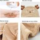 Toddler Baby Bath Towel with Hood 27.5"X55" Ultra Absorbent Soft Cozy Comfort Bathrobe Blanket, 0-6 Years Infant Shower Towel for Girls & Boys(Beige Deer)